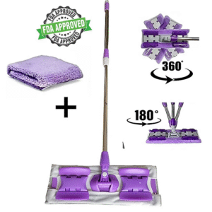 Mor Teleskopik Mandallı Mikrofiber Sihirli Mop